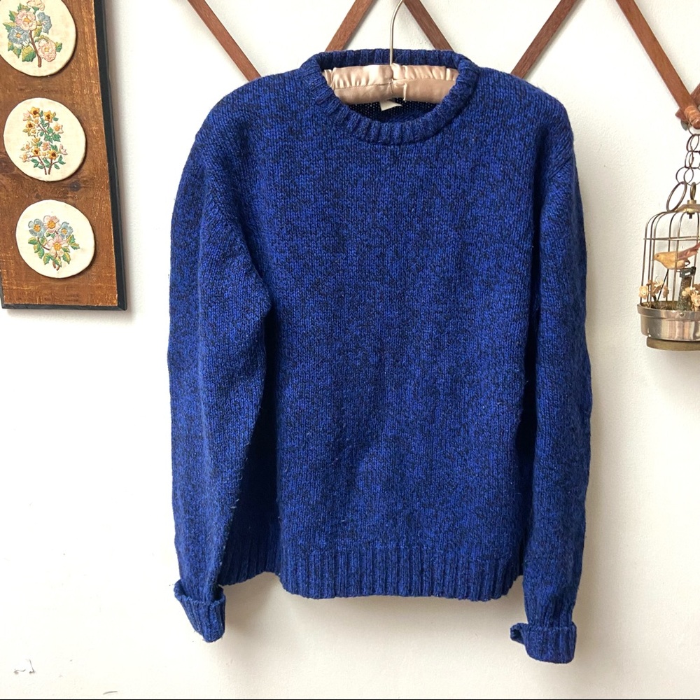 Woolrich • Vintage Blue & Black Knit Pullover Sweater